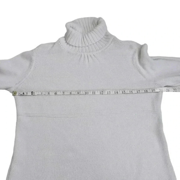 J.Jill Turtleneck Knit Sweater White Long Sleeve Size Medium - Picture 10 of 12